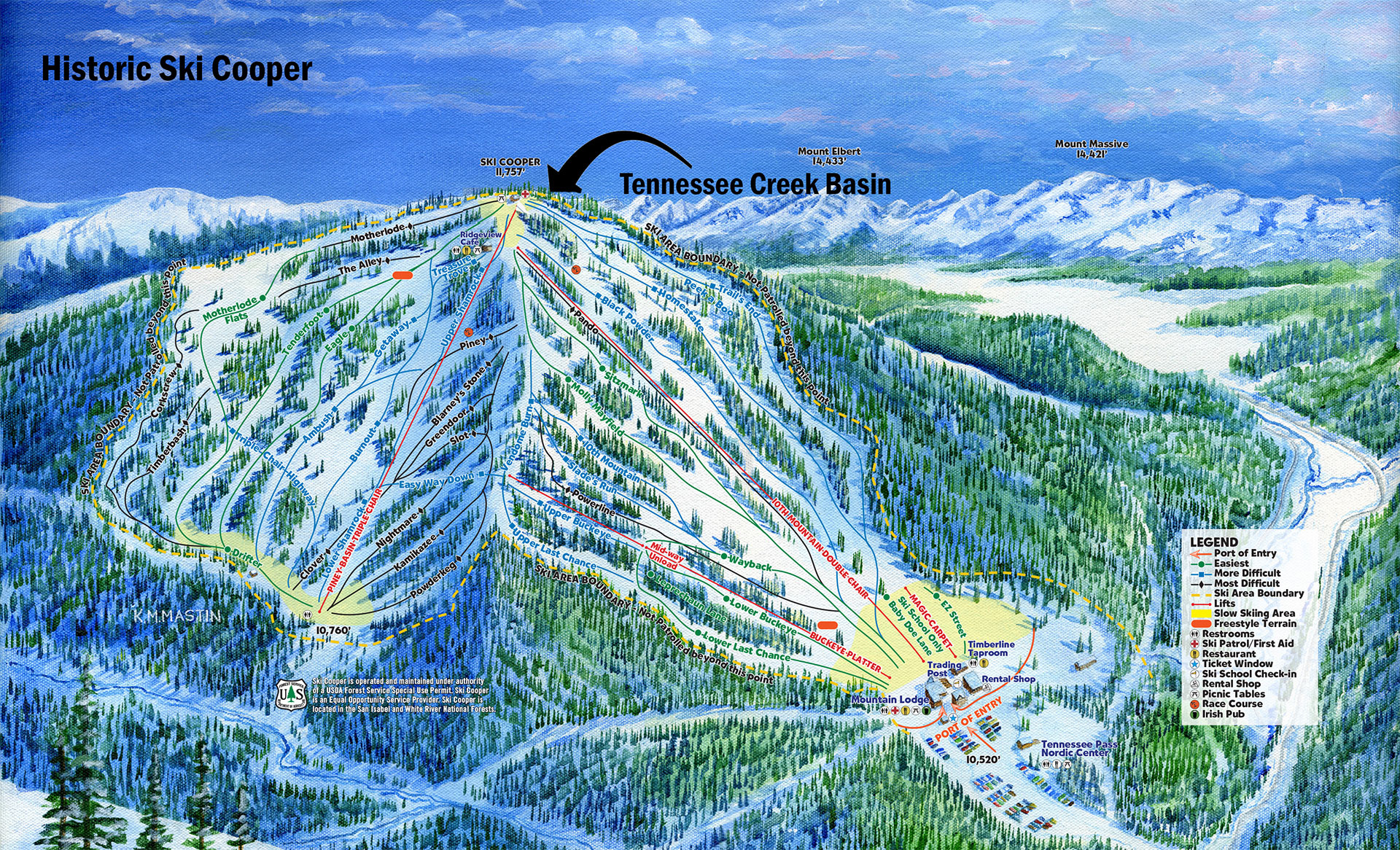 Snow-covered mountain peaks and valley in the Colorado Rockies